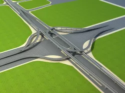 Multilevel crossing bridge 003 3D model