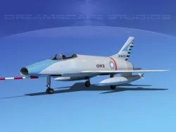 North American F-100D Rep of China 3D model