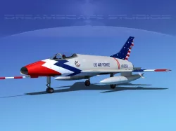 North American F-100E Skyblazers 3D model