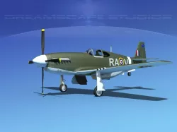 North American Mustang X RAAF V01 3D model