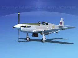 North American Mustang X RAAF V02 3D model