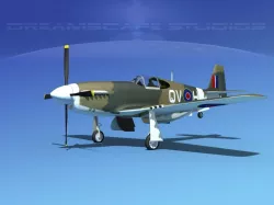 North American Mustang X RAF V01 3D model