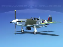 North American Mustang X RAF V02 3D model