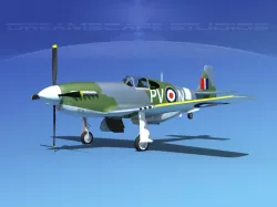 North American Mustang X RAF V03 3D model