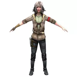 Partisan Girl Low-poly  3D model