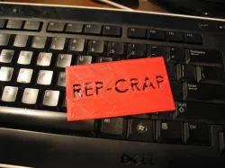Rep-Crap. Sign. Stencil. Business card.