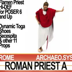 Roman Priest Flamen Props Poser Daz 3D model