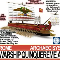 Roman Warship Quinquereme A 3D model