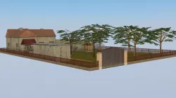 Rural household Low-poly  3D model