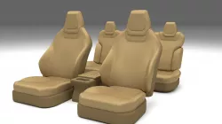Tesla Model S Seats Cream Low-poly  3D model