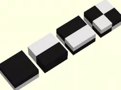 two colour calibration cubes