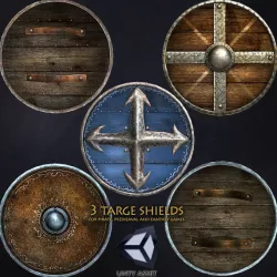 3 Targe Shields Low-poly  3D model
