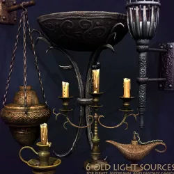 6 Old Light Sources Low-poly  3D model