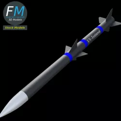AIM 120 AMRAAM Missile PBR UV textured 3D model