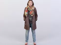 Alisha 0075 Woman in a coat standing 3D model