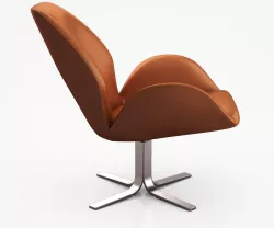 Aluna Leather Swivel Chair by West Elm 3D model