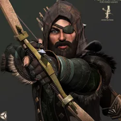 Animated Hunter Low-poly  3D model