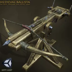 Animated Medieval Ballista Low-poly  3D model