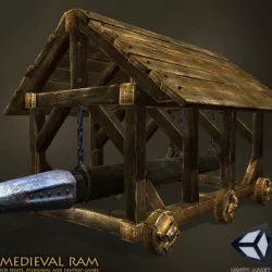 Animated Medieval Ram Low-poly  3D model