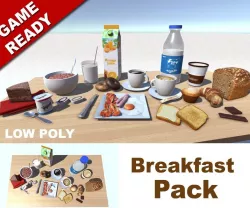 Breakfast Pack Low-poly  3D model