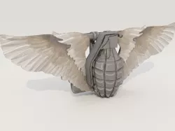 Cool Hand Grenade Belt Buckle 3D model