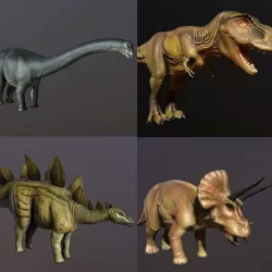 Dinosaur Collection Basic Low-poly  3D model