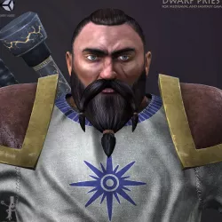 Dwarf Paladin Low-poly  3D model