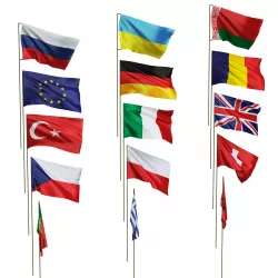 Flags of different countries 15 items 48 maps 3D model