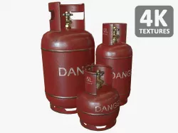 Gas Bottles Pack Low-poly  3D model