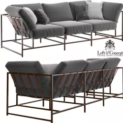Grey Wool Sofa 3D model