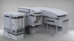 halo sci-fi architecture 3D model
