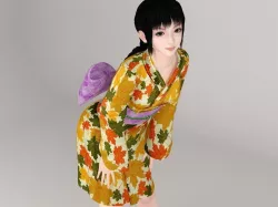 Kumiko in kimono  pose 01 3D model