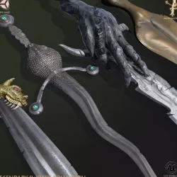 Legendary Swords Collection Low-poly  3D model