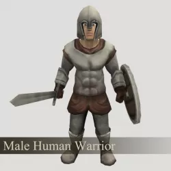 Male Human Warrior Low-poly  3D model