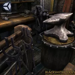 Medieval Blacksmith Tools Low-poly  3D model