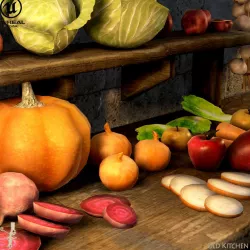 Medieval Fruits And Vegetables Low-poly  3D model