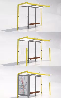 MMCite Geomere Bus Shelter Collection 3D model