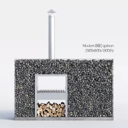 Modern BBQ gabion 3D model