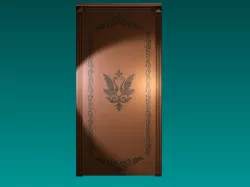Nice wooden door with ornaments