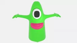 One Eye Alien Slime Low-poly  3D model