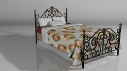 Ornate Wrought Iron Bed 3D model