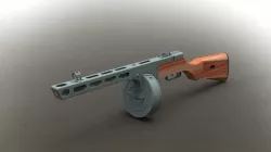 PPSH-41 submachine gun system Shpagin 3D model