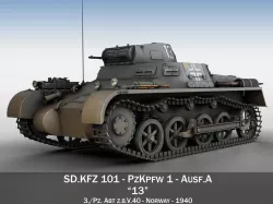 PzKpfw 1 - Panzer 1 - Ausf A - 13 3D model