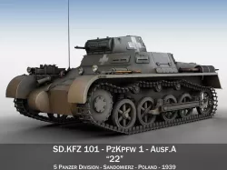 PzKpfw 1 - Panzer 1 - Ausf A - 22 3D model