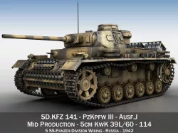 PzKpfw III - Ausf J - 114 3D model