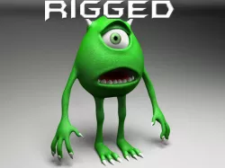 Rigged cartoon character Low-poly  3D model