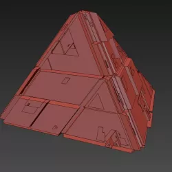 Sci Fi Pyramid Shape Triangle Low-poly  3D model