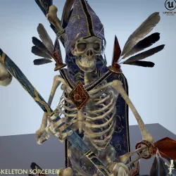 Skeleton Sorcerer Low-poly  3D model