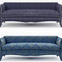 Talisman a standard high back french style sofa Low-poly  3D model