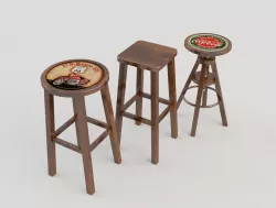 Tavern stools Low-poly  3D model